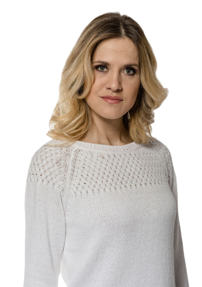 Susy: camiseta de mujer en algodón con escote barco y mangas raglán