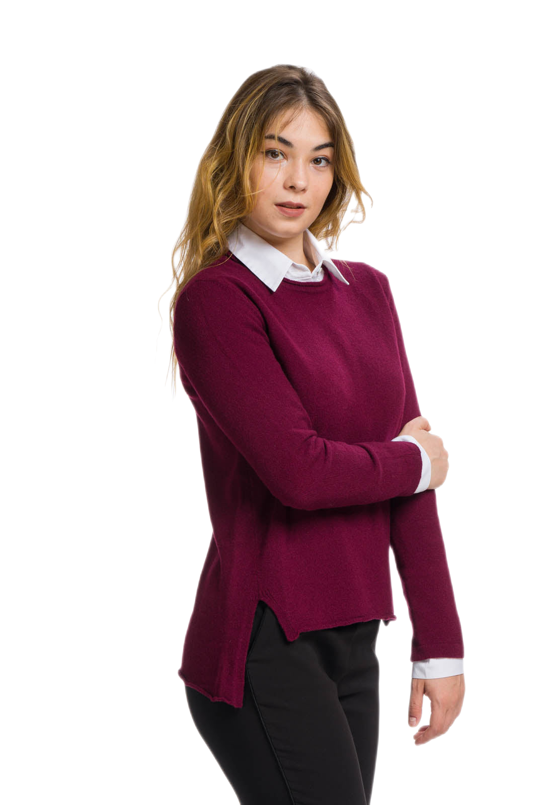 Sharm: camiseta amplia de mujer en lana merino y cachemira estilo casual chic