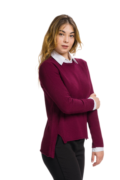 Sharm: camiseta amplia de mujer en lana merino y cachemira estilo casual chic