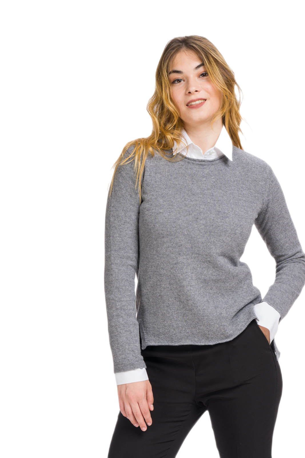 Sharm: camiseta amplia de mujer en lana merino y cachemira estilo casual chic