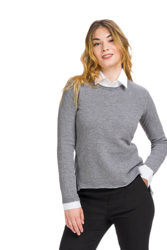 Sharm: camiseta amplia de mujer en lana merino y cachemira estilo casual chic