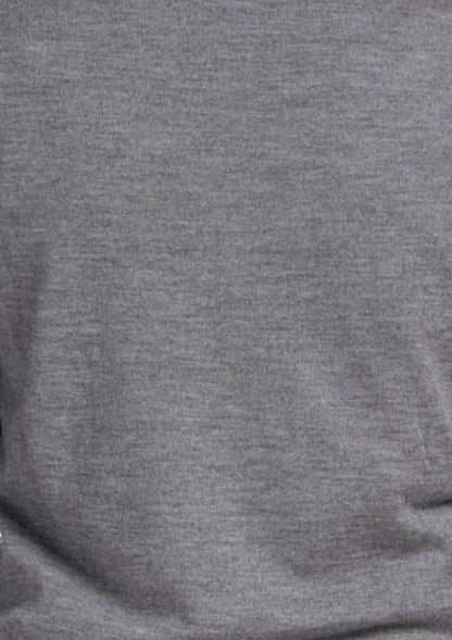 G MAN Pullover: camiseta clásica de hombre de cuello redondo en lana virgen merino