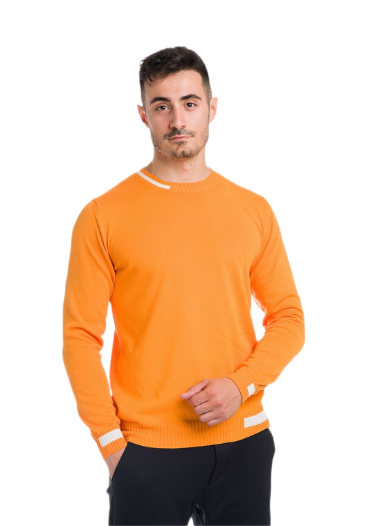 Formentera: camiseta de hombre de cuello redondo en algodón con inserciones a contraste
