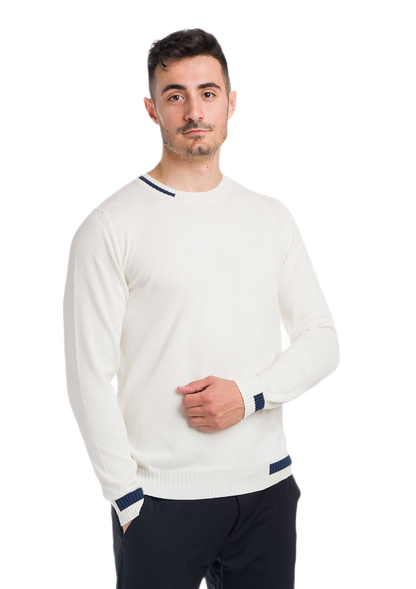 Formentera: camiseta de hombre de cuello redondo en algodón con inserciones a contraste