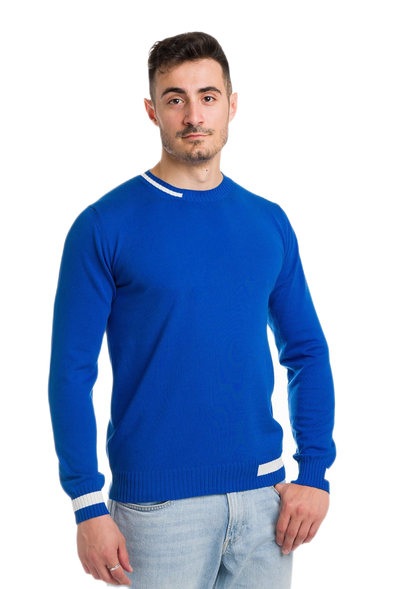 Formentera: camiseta de hombre de cuello redondo en algodón con inserciones a contraste