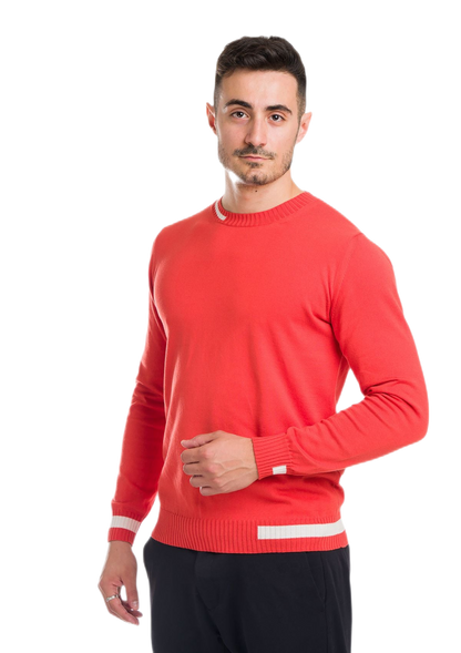 Formentera: camiseta de hombre de cuello redondo en algodón con inserciones a contraste