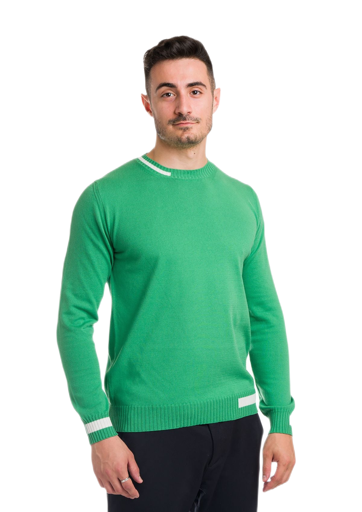 Formentera: camiseta de hombre de cuello redondo en algodón con inserciones a contraste