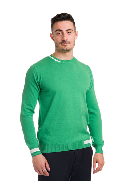 Formentera: camiseta de hombre de cuello redondo en algodón con inserciones a contraste