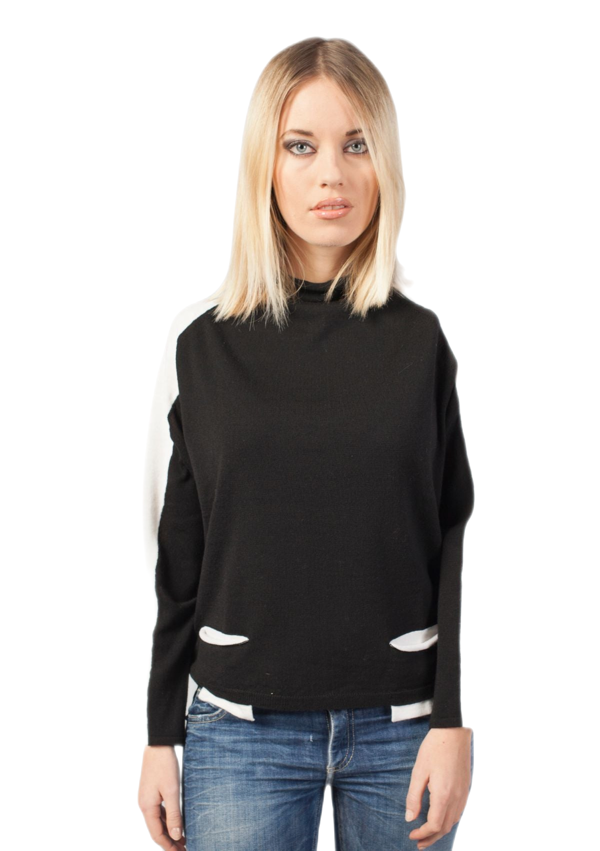 Rondine: camiseta de mujer raglán bicolor con mangas murciélago