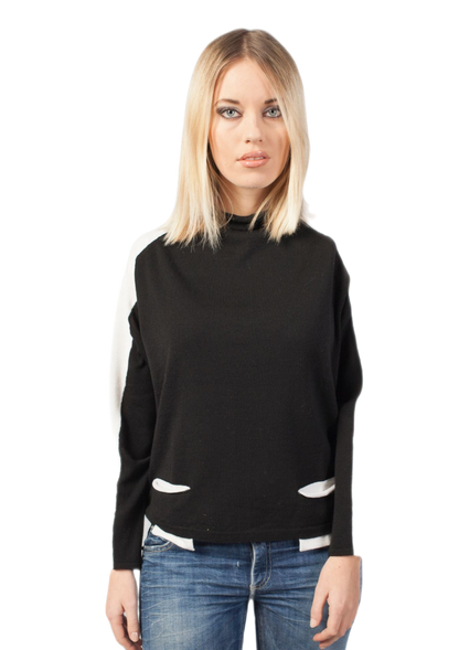 Rondine: camiseta de mujer raglán bicolor con mangas murciélago