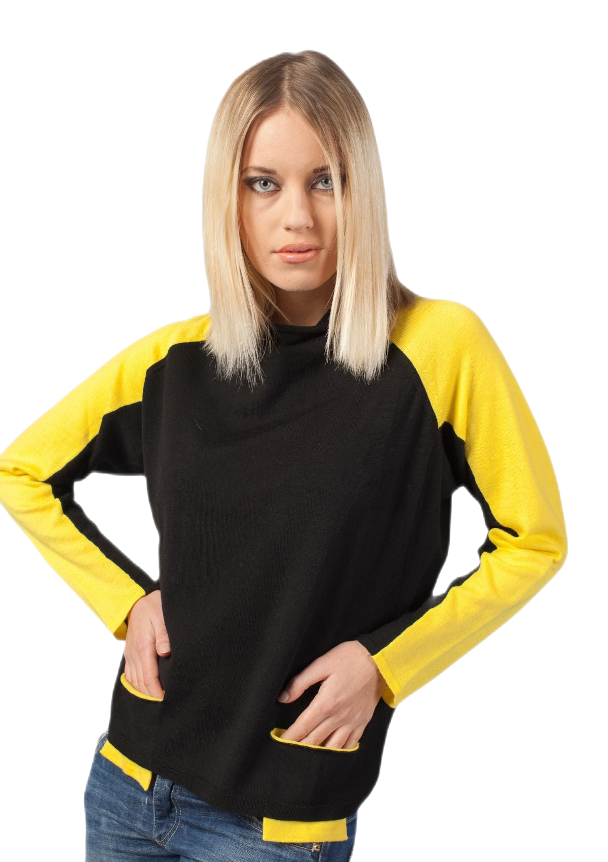 Rondine: camiseta de mujer raglán bicolor con mangas murciélago