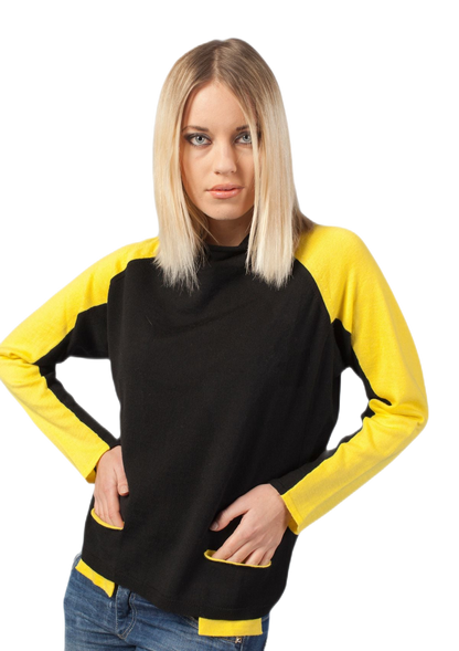 Rondine: camiseta de mujer raglán bicolor con mangas murciélago