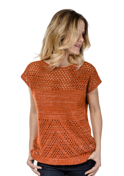 Gianna: camiseta de mujer de algodón calado Made in Italy