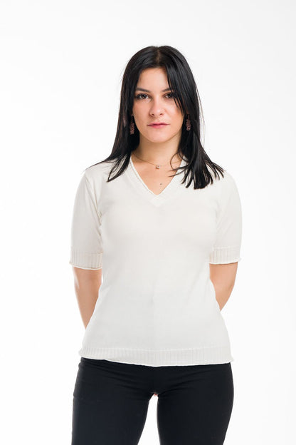 Helen: camiseta de mujer de manga corta de verano en algodón gasificado