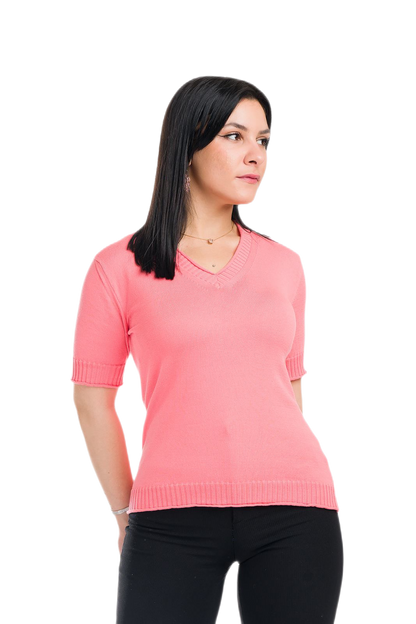 Helen: camiseta de mujer de manga corta de verano en algodón gasificado