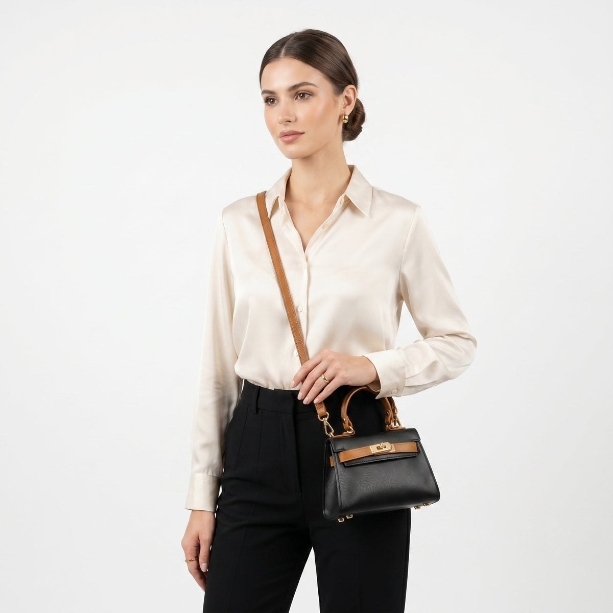 Mini Beky Handtasche aus echtem Leder