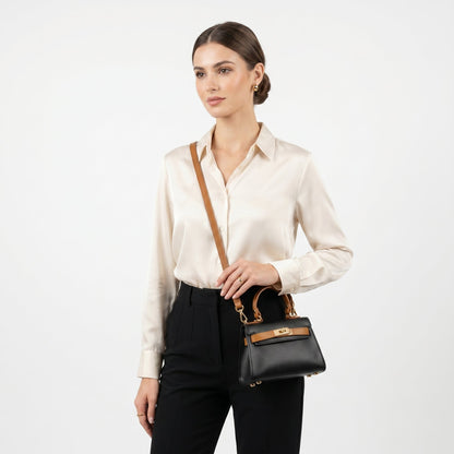 Mini Beky Handtasche aus echtem Leder