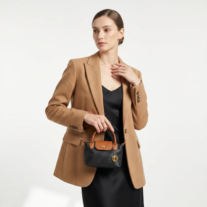 Venis Mini-Tasche aus zweifarbigem Echtleder