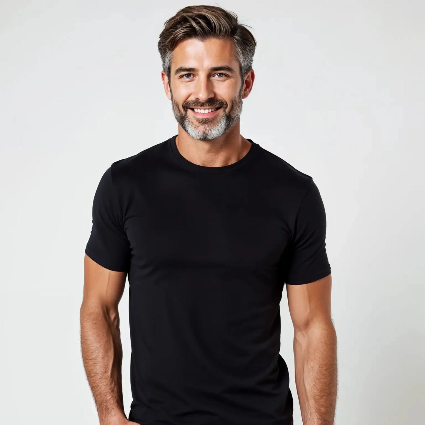 Marsala: men's black Muscle Fit t-shirt