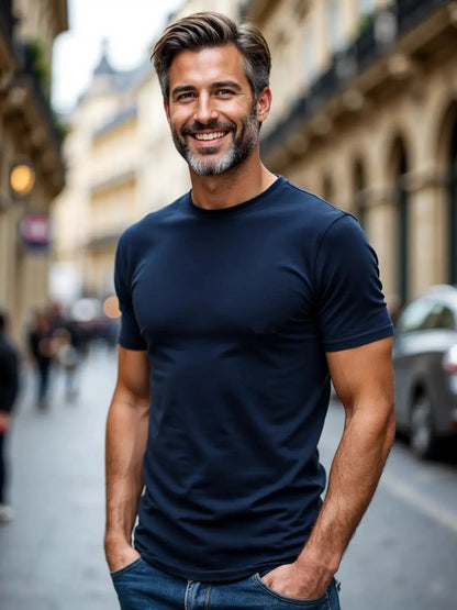 Marzamemi : t-shirt homme Muscle Fit bleu marine