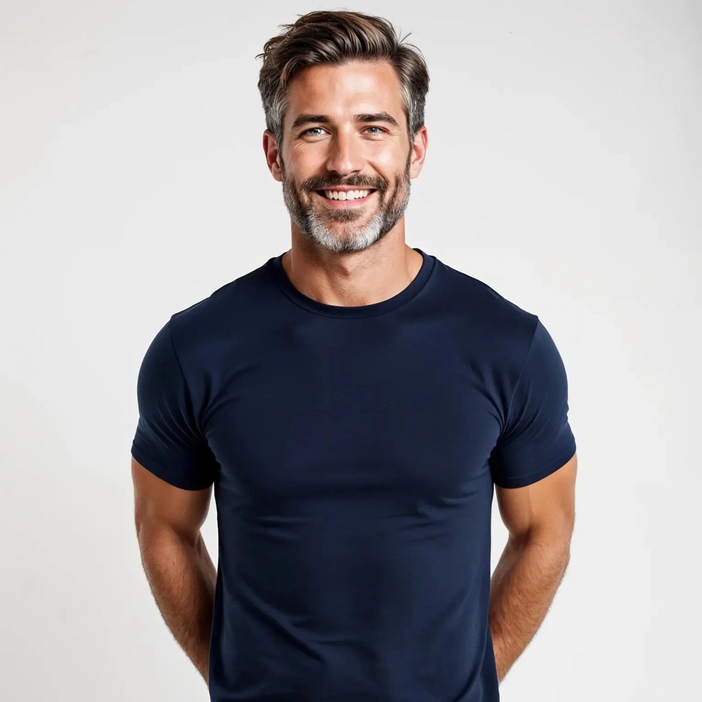 Marzamemi: men's Muscle Fit navy blue t-shirt