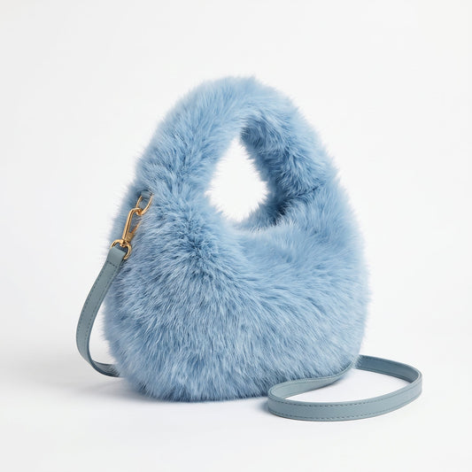 Mini-Hobo-Tasche aus Kunstpelz