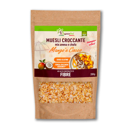 Crunchy Organic Mango and Coconut Muesli | Gluten-Free, No Added Sugars 200g