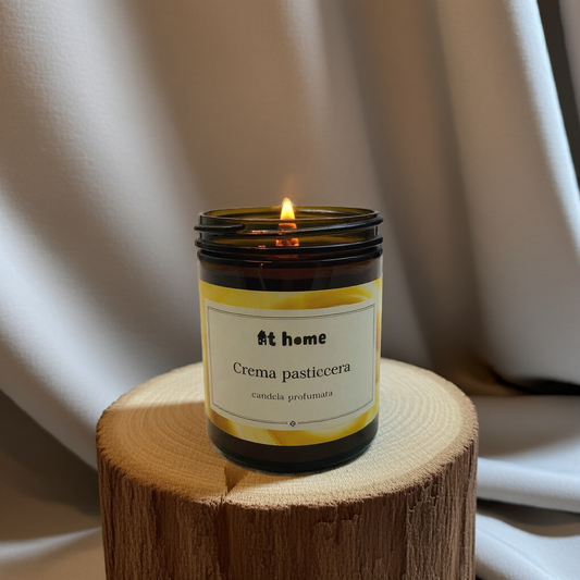 Bougie Artisanale en Cire Naturelle – Crème pâtissière