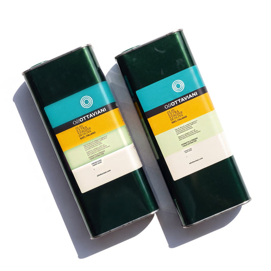 Natives Olivenöl Extra in Blechkanne – Set 2×3L / 2×5L
