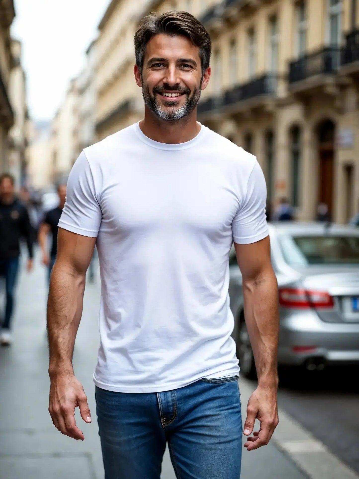 Amalfi: camiseta masculina Muscle Fit branca