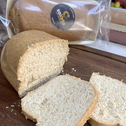 Keto Low Carb Pan Bauletto 12g Protein 7.7g Carbs per 100g - SOKETO Protein Bread 30g Fiber Coconut Oil - Low GI for Diabetics Type Sandwich - 250g - Exp. 06/2026
