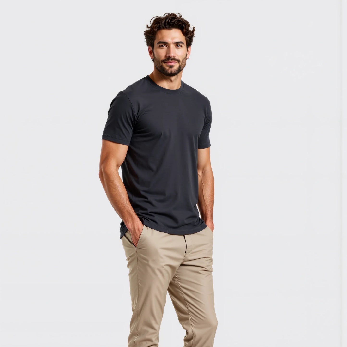 Paraggi : t-shirt homme Muscle Fit gris foncé