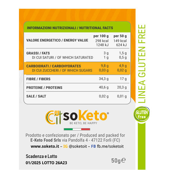Penne KETO SANS GLUTEN 0 % sucres - 50gr