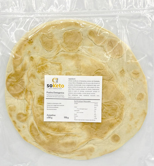 Proteinreiche Low-Carb-Piadina mit 11 g Protein und nur 6.8 g Kohlenhydraten pro Piadina - Keto-Piadina mit 22.9 g Ballaststoffen und Kokosöl - Für Wraps und Füllungen, niedriger GI