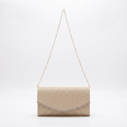Clutch envelope com strass dourado