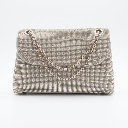 Clutch with Decorative Rhinestones