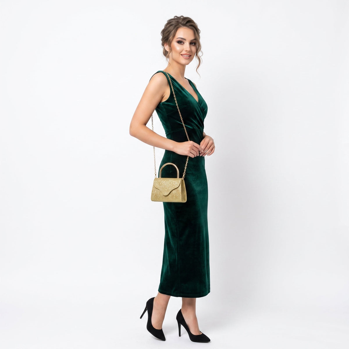 Glitzernde Abend-Clutch in Gold