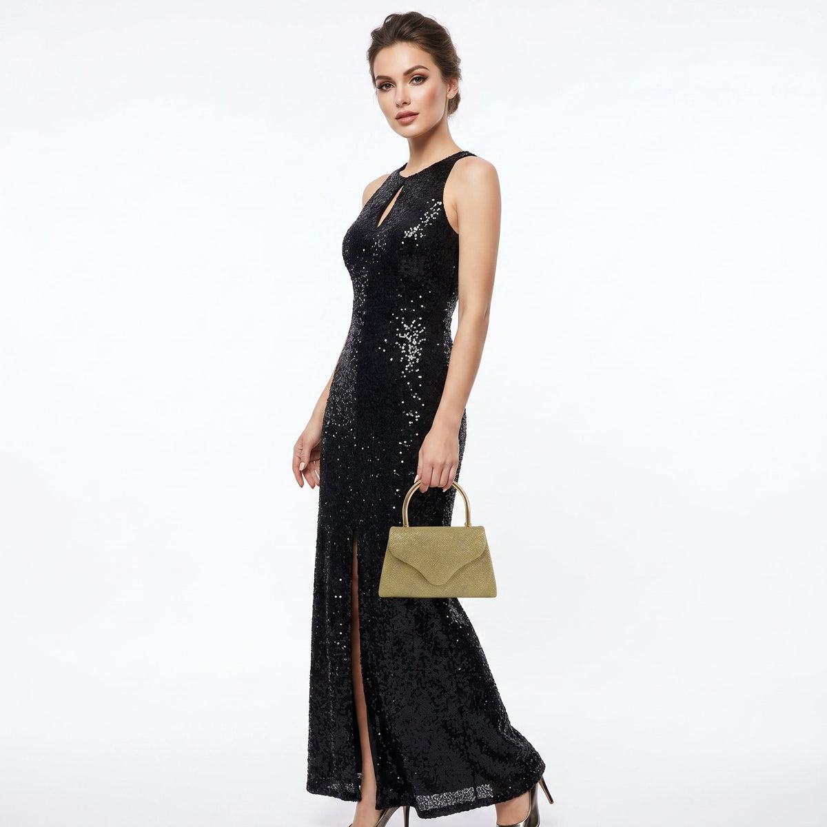Glitzernde Abend-Clutch in Gold