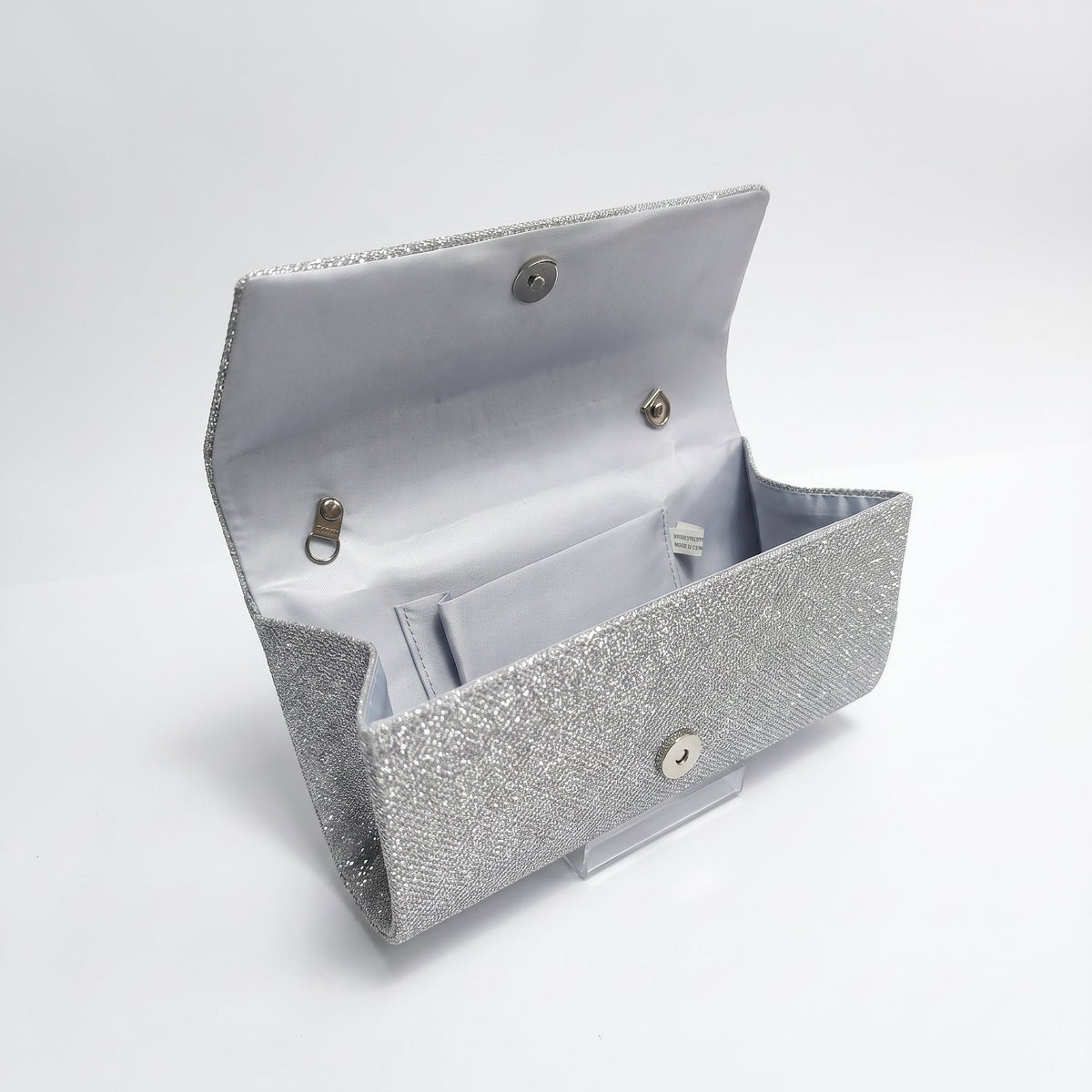 Clutch leque com strass prateado