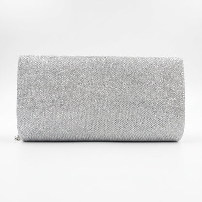 Clutch leque com strass prateado