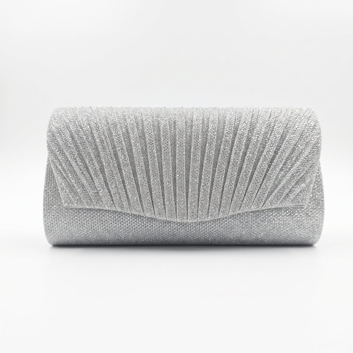 Clutch leque com strass prateado