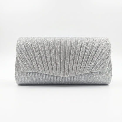 Clutch leque com strass prateado