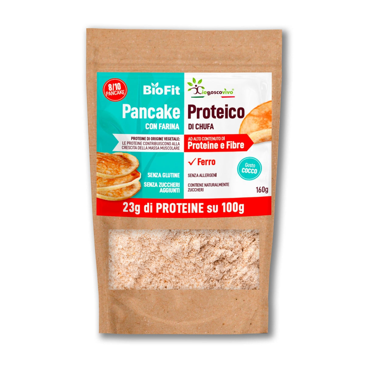 Mezcla para tortitas proteicas de coco y champiñones orgánicos, sin gluten, 160 g