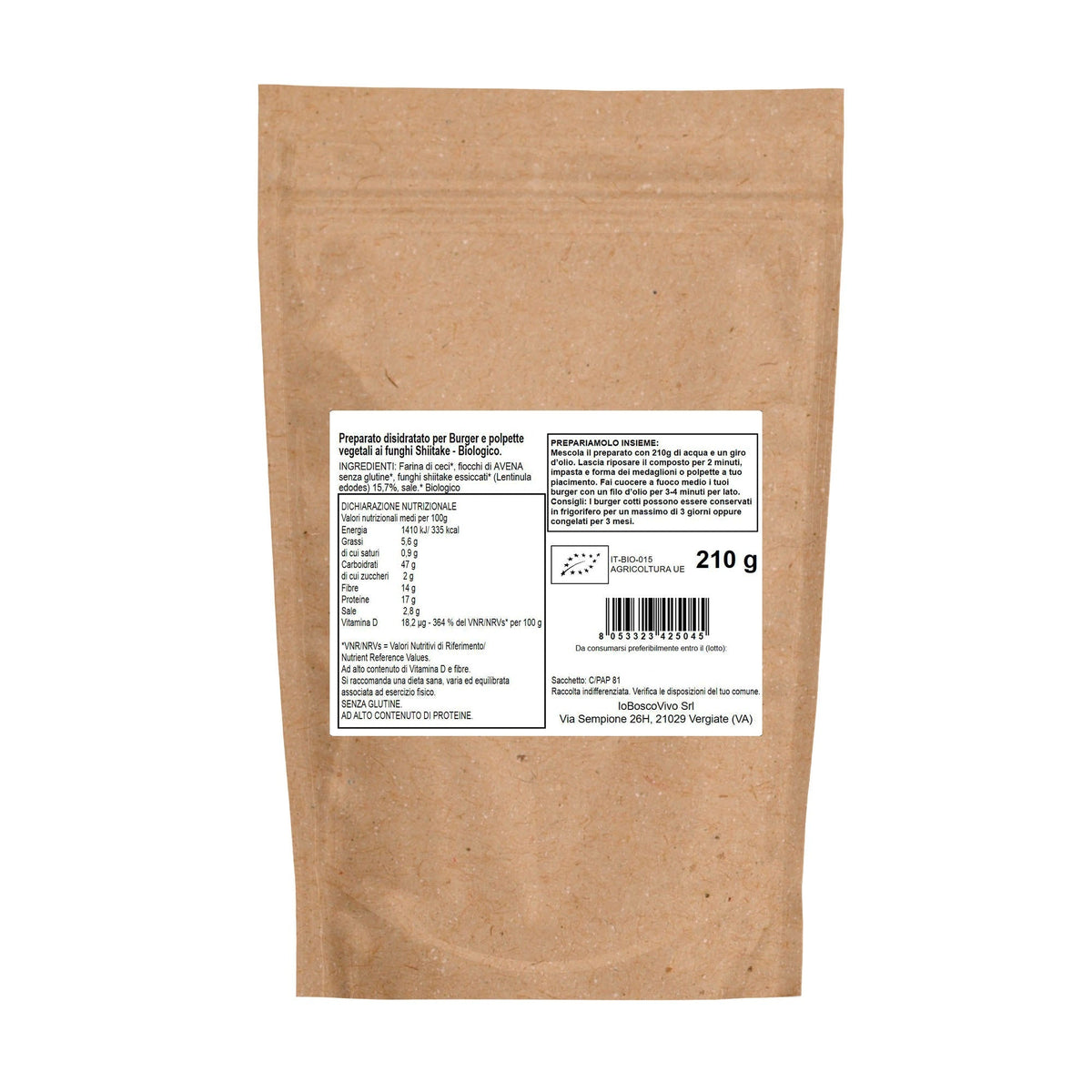 Bio Shiitake-Pilz Burger- oder Fleischbällchen-Mischung 210g
