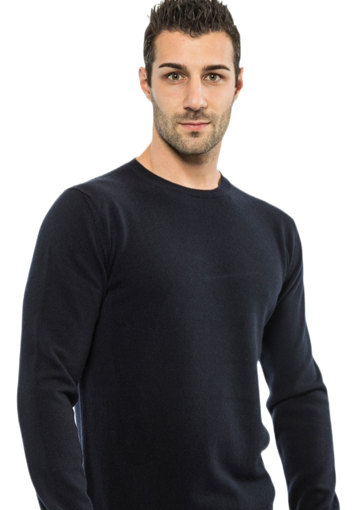 G Man Latte: men's crew neck pullover in milk fiber