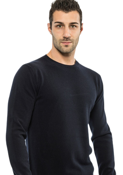 G Man Latte: men's crew neck pullover in milk fiber