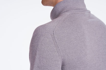 Alexander: cardigã masculino gola alta em lã merino