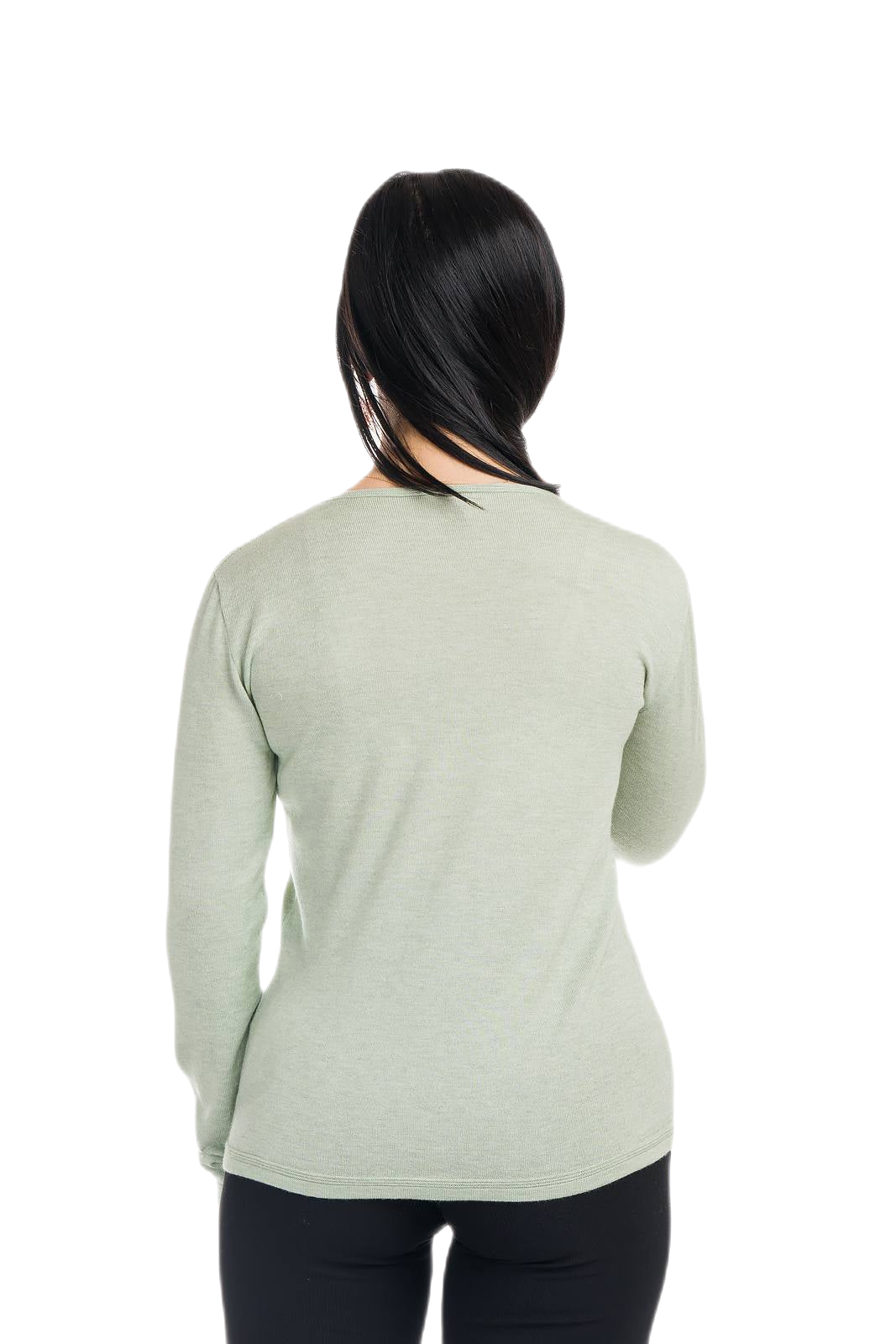 Elodì: camiseta de mujer con escote en V en algodón makò y cachemira