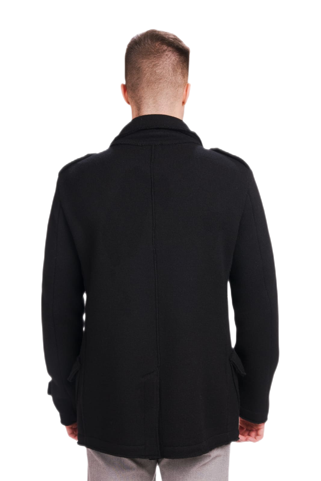 Gianni: casaco masculino de lã merino virgem pura com abotoamento duplo