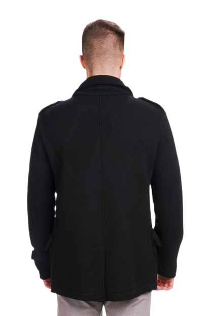 Gianni: casaco masculino de lã merino virgem pura com abotoamento duplo